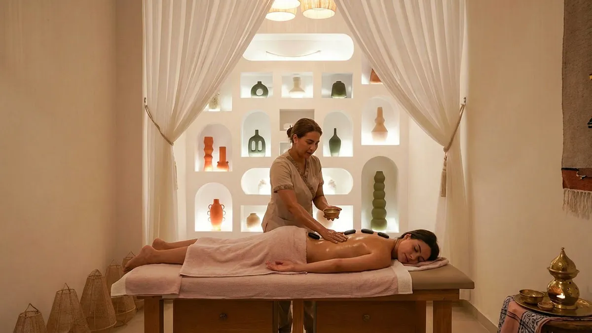 Séance de massage marocain traditionnel dans un spa marocain élégant