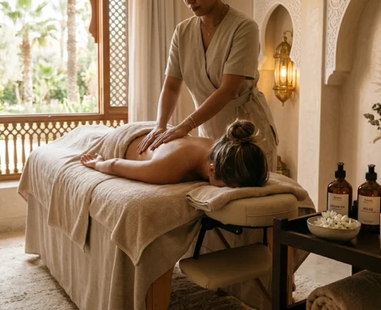 Massage relaxant à Agadir dans une salle spa calme et élégante