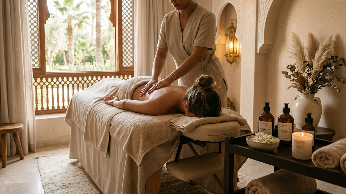 Massage relaxant à Agadir dans une salle spa calme et élégante