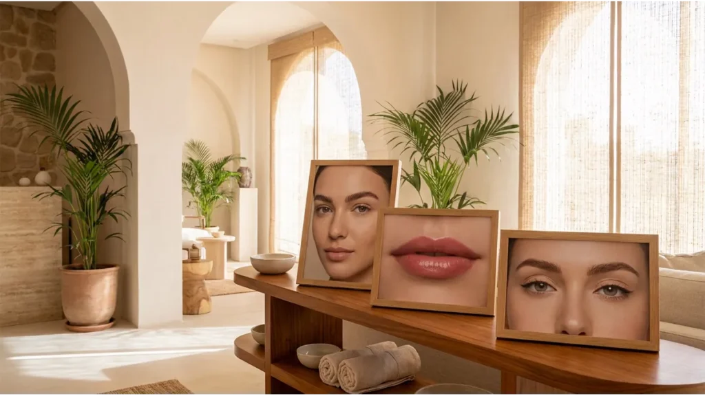 Maquillage semi-permanent à Agadir pour sourcils lèvres et yeux